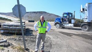 Will Flower, vice president of Winter Bros., outside the Brookhaven landfill in Yaphank